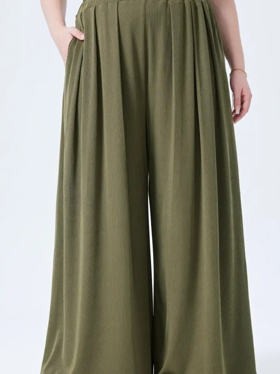 Cider Pants - Olive Wide-Leg Palazzo Pants